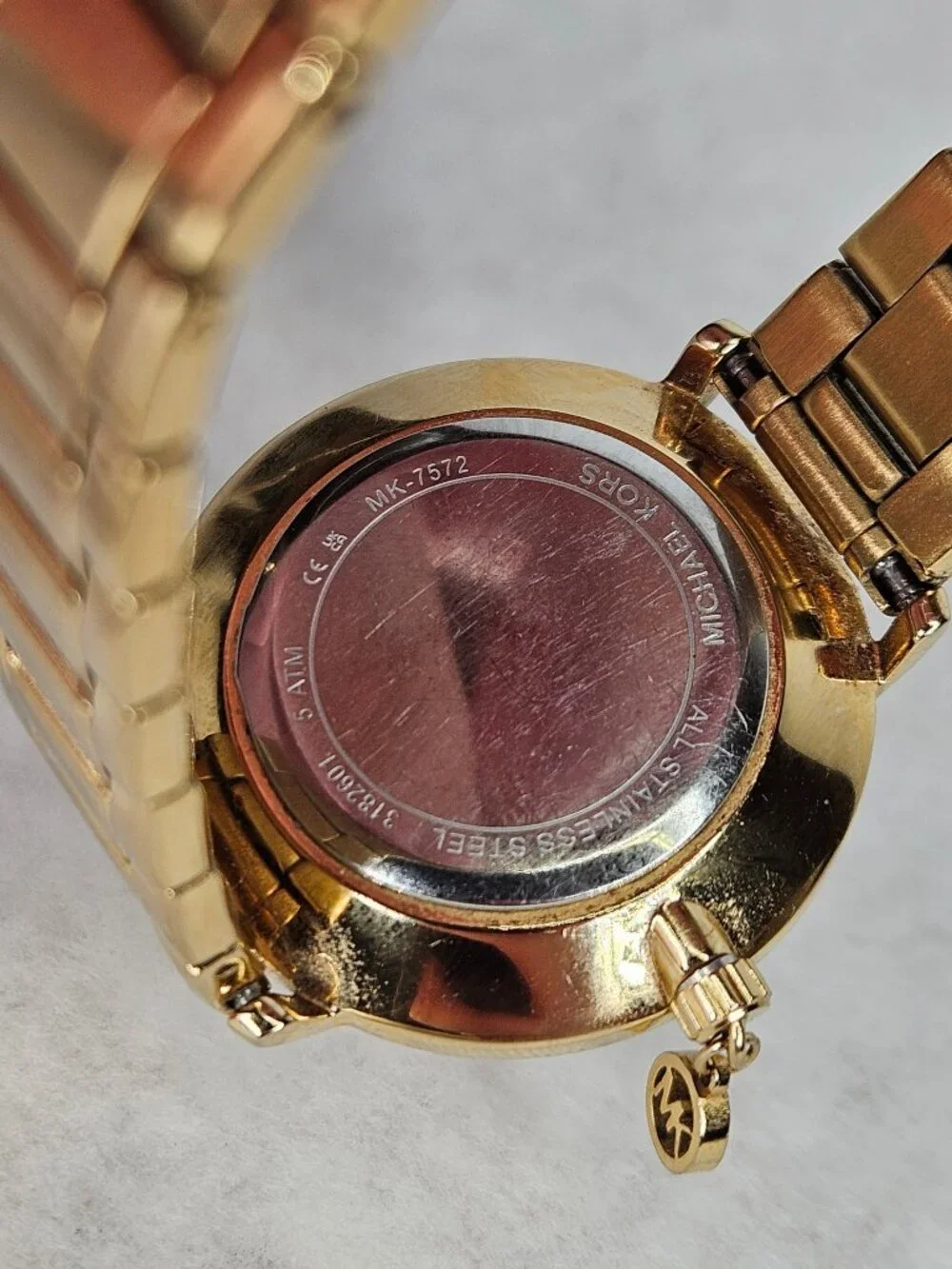 Michael Kors MK7572 Mini Pyper Pave Crystal Gold Tone Womens Watch Wristwatch